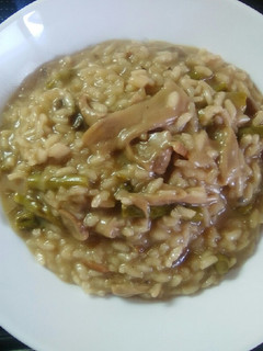 Una foto de Risotto de ceps con trigueros. Sin nata