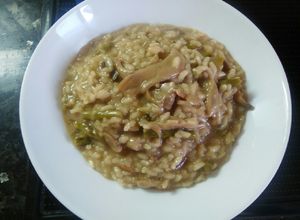 Una foto de Risotto de ceps con trigueros. Sin nata