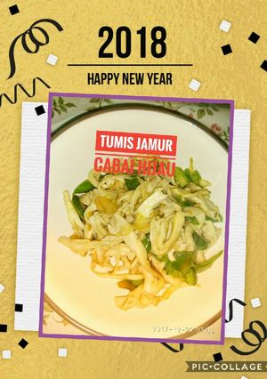 Foto resep 19.Jamur merang tumis cabai hijau