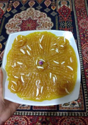 عکسی از دستور حلوا زعفرانی