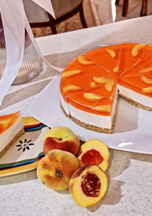 عکسی از دستور چیزکیک هلو 🍑
