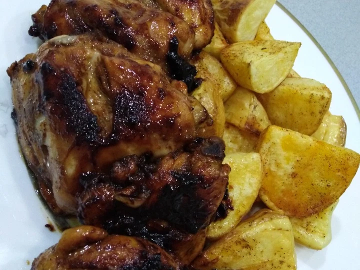 Easy Way Make Glazed chicken and potatoes the Can Spoil the Tongue Tasty