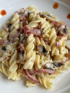 Foto resep Fusilli creamy mushroom sauce