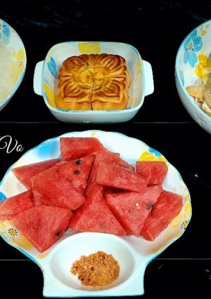 Hình của món Đổi vị với món cháo gà ngày Trung thu.