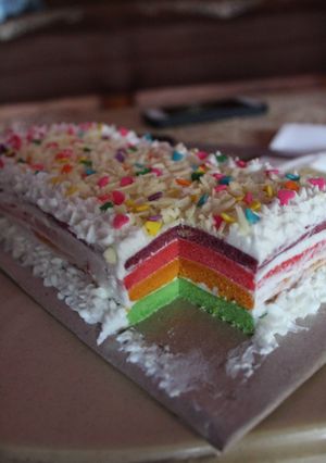 Foto resep Rainbow cake kukus