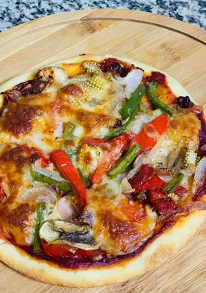 A picture of No oven pizza.