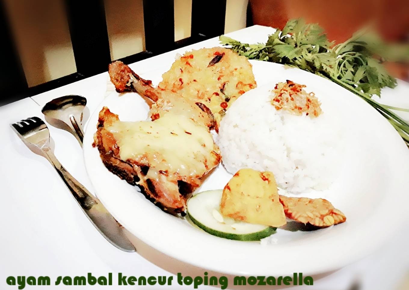 Ayam sambal kencur toping mozarella