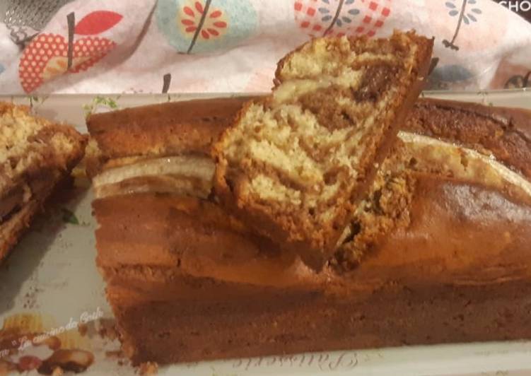 Cake banana bread marbré