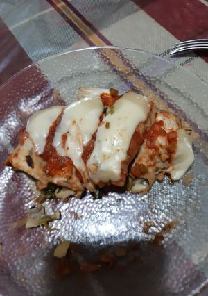 Una foto de Canelones de berenjenas