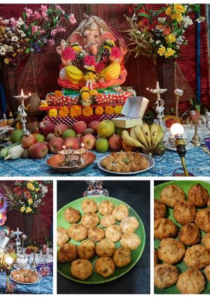 A picture of Fried modak (tadniche modak).