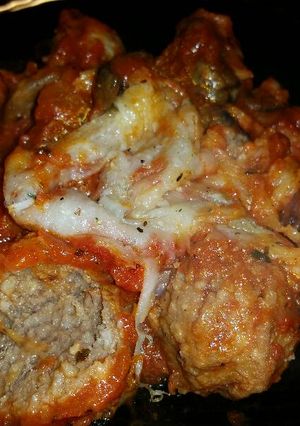 A picture of Meatball Parmesan Cassarole.