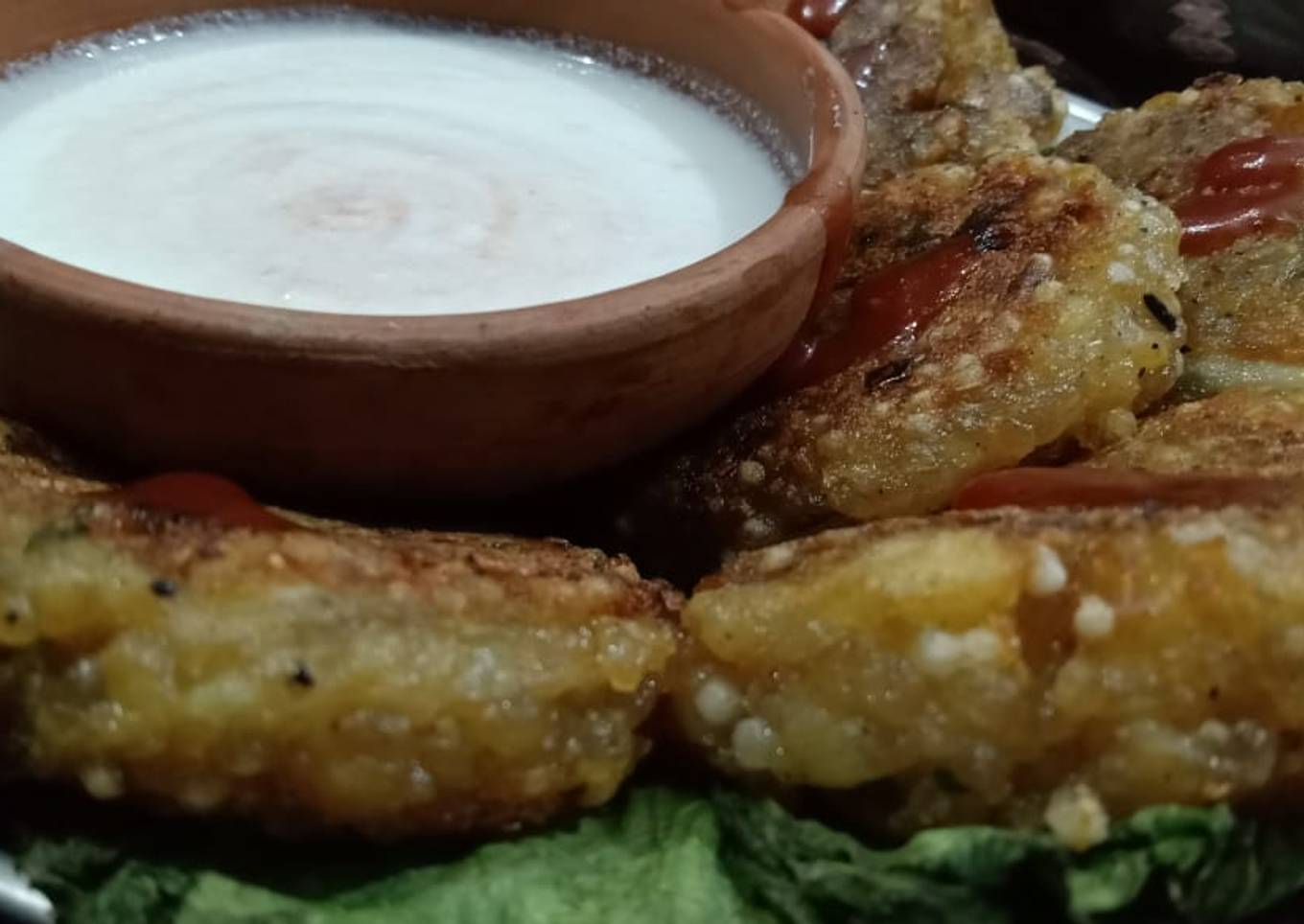 Potatoš„ and tapioca pearls cutlet
