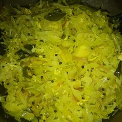 A picture of Cabbage thoran kerala style.