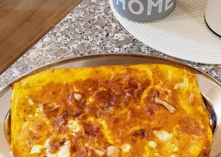 Frittata con prosciutto al forno