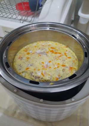 Foto resep Tim telor daging cincang. (menu anak 1.5tahun)
