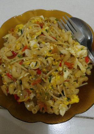 Foto resep Spageti makaroni goreng simple