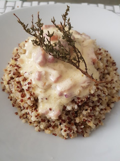 Una foto de Quinoa a la carbonara