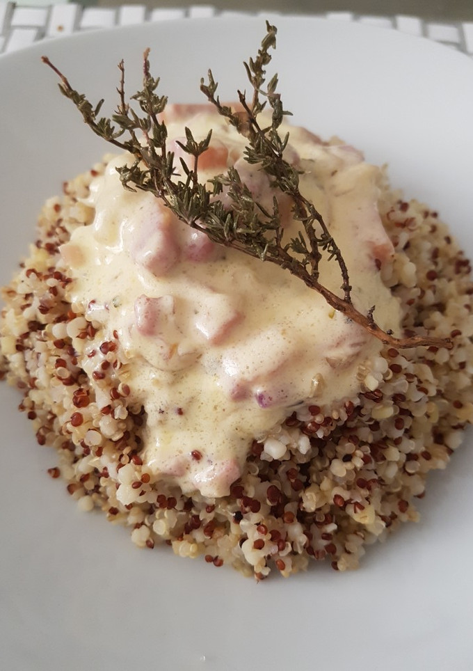 Una foto de Quinoa a la carbonara