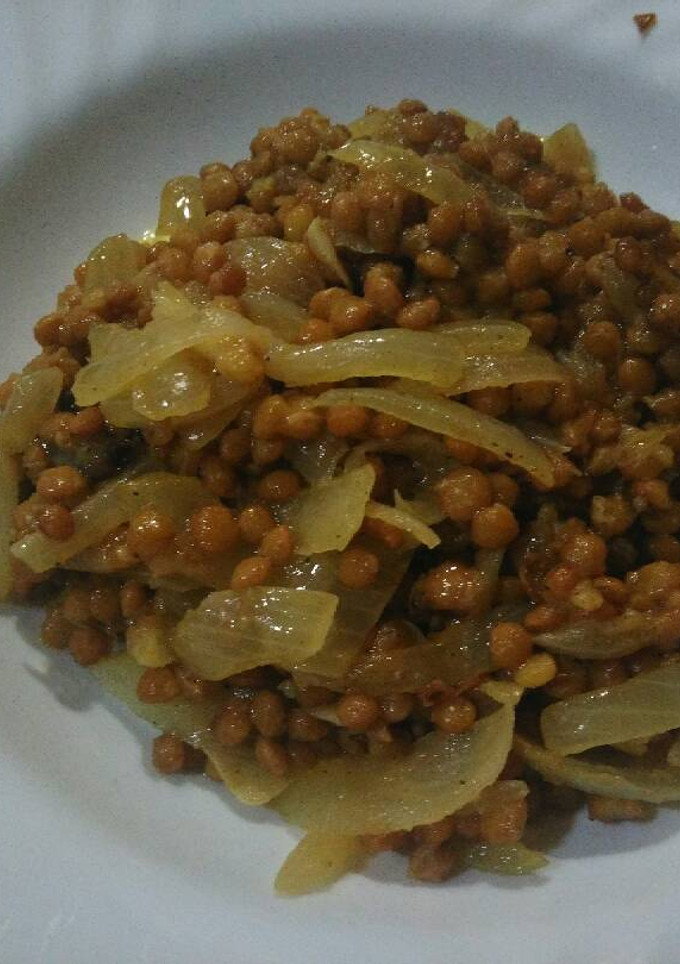 Una foto de Lentejas encebolladas a la naranja