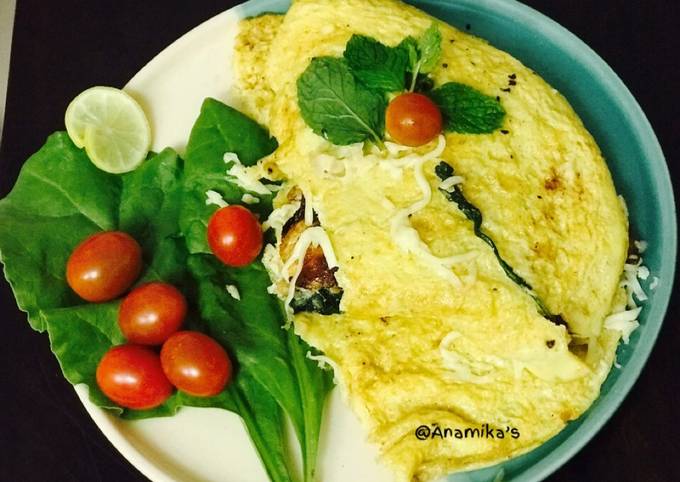 How to Make Ultimate Spinach Cheese Omelette - Quick and Easy Meals