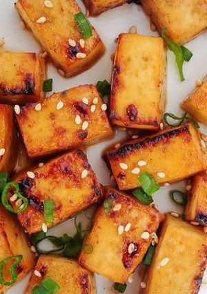 A picture of Marinated Korean BBQ Tofu.