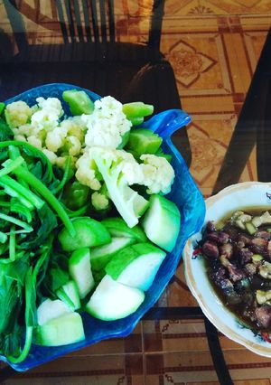 Hình của món Kho quẹt - Rau luộc.