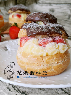 巧克力草莓泡芙 的食譜成品照片