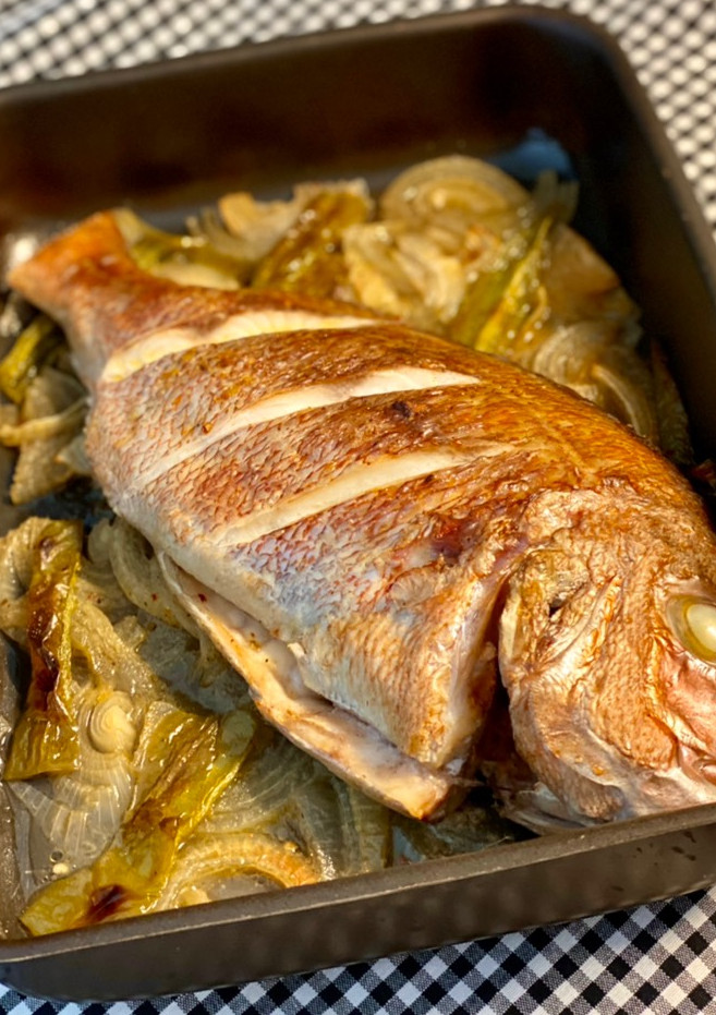 Una foto de Pargo rosado al cava