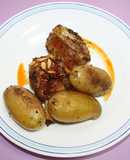 Codillo de cordero con patatas al horno