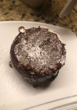 Una foto de Volcán de Chocolate al microondas