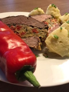 Padlizsános-magyaros töltelék húsokhoz recept fotója