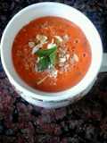 Sopa cruda (raw) de pimiento morrón y zanahoria