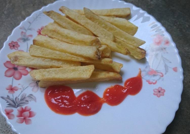Resep Kentang goreng simple 2 bahan | French fries | tanpa masuk freezer Anti Gagal