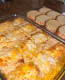 Blackened chicken Alfredo lasagna roll ups