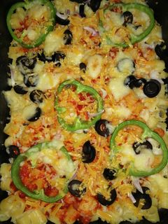 صورة لوصفة معكرونة البيتزا 🍕🍝