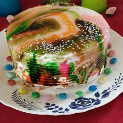 A picture of Mirror Glaze Cake.