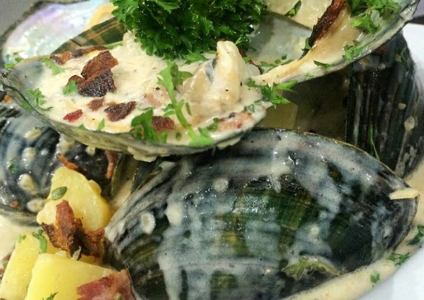 Sup krim kerang kentang (Clam Chowder)