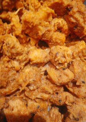 A picture of Marinated chicken tikka.