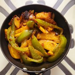 Capsicum Potato Sabji A picture of Capsicum Potato Sabji.