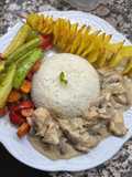 دجاج بالكريمة والفطر