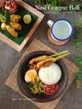 Nasi Campur Bali (Lawar, Sate Lilit, Telur Rebus bumbu Bali, Sambal Matah)