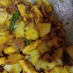 Aloo pakode sabzi A picture of Aloo pakode sabzi.
