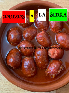 Una foto de Chorizos a la sidra