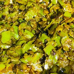 A picture of Stir fried Ridge gourd peels.