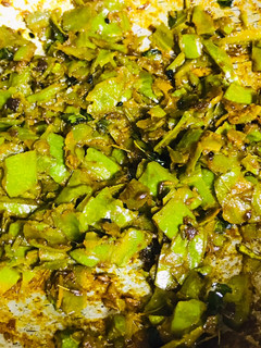 A picture of Stir fried Ridge gourd peels.