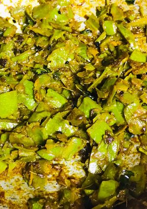 A picture of Stir fried Ridge gourd peels.