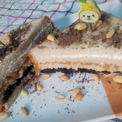 A picture of My 3 layered sweet sandwich 🥪🥪.