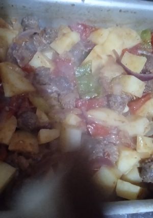 صورة لوصفة صينيه بطاطس بالسجق