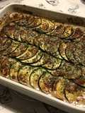 Gratin de courgettes au fromage frais,bouillon de chevreau et parmesan