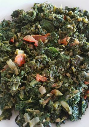 A picture of Spinach & Sukumawiki.